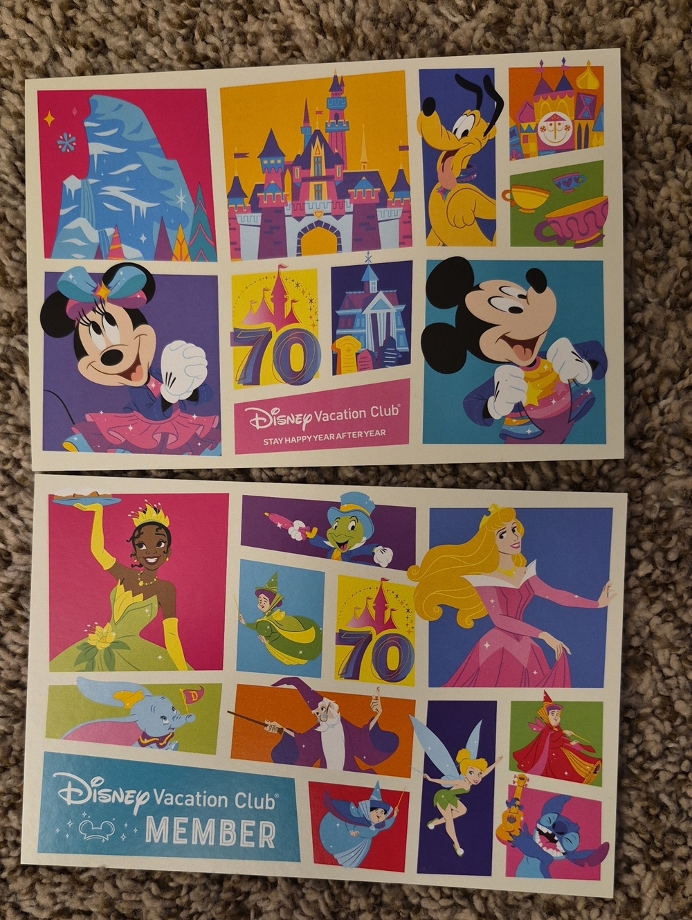Disneyland 70th Anniversary - Disney Vacation Club Postcards
